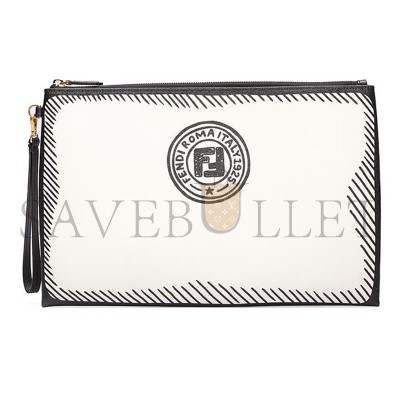 FENDI COATED FABRIC CLUTCH 8N0178ADBSF1C7A (30*20*1cm)